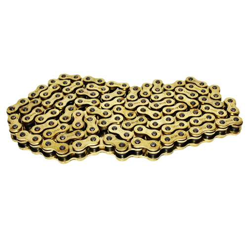 Cadena De Transmision Para Moto Hellux 428h 118 Eslabones Dorada