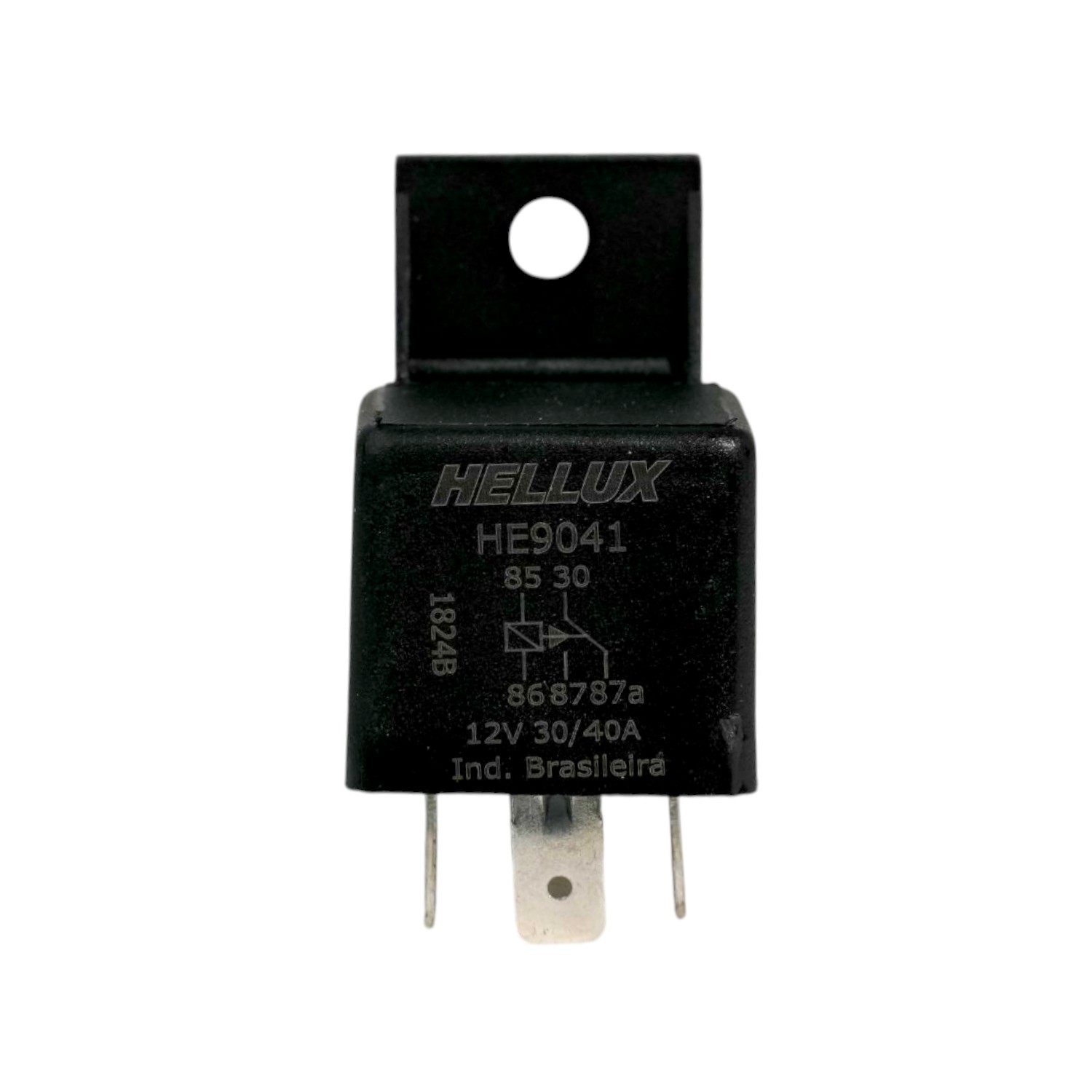 Relay Inversor Hellux 5 Terminales 12v 40a Diodo Con Soporte