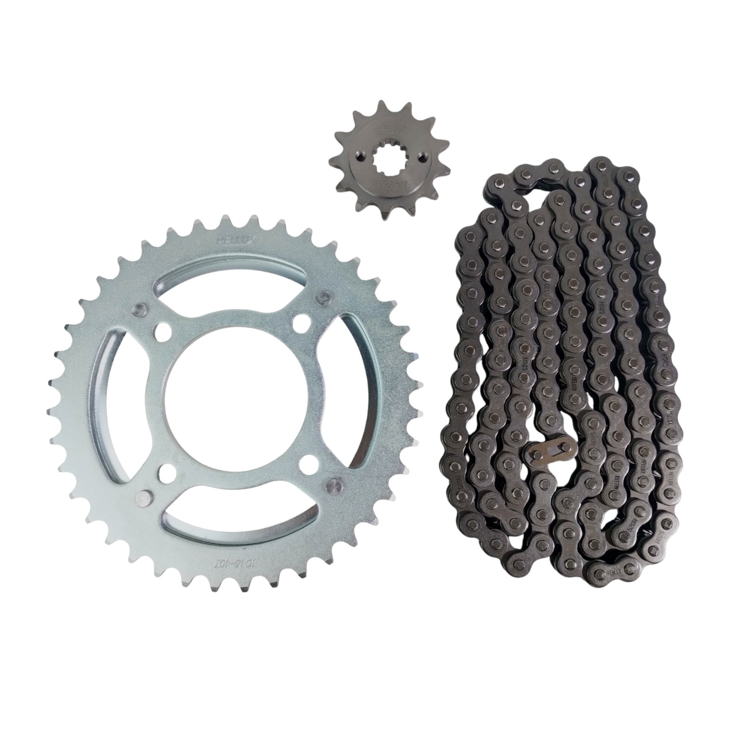 Kit Piñon Y Corona Con Cadena Moto Hellux Honda Cb 250 New Twister Piñon 13 Corona 40 Cadena 520h 110 Eslabones Plateado