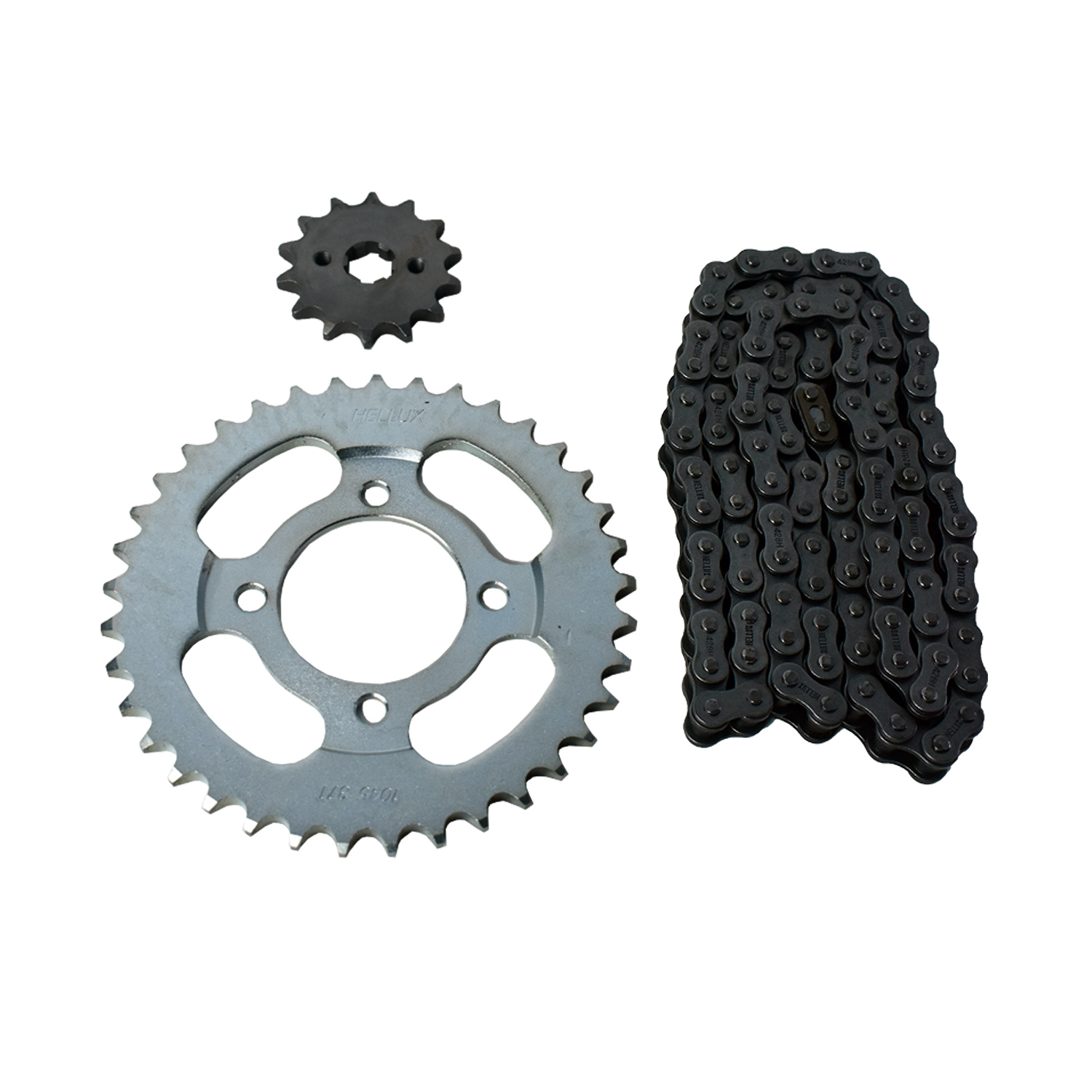 Kit Piñon Y Corona Con Cadena Moto Hellux Honda Wave Modelo Viejo Piñon 14 Corona 37 Cadena 428h 104 Eslabones Negro