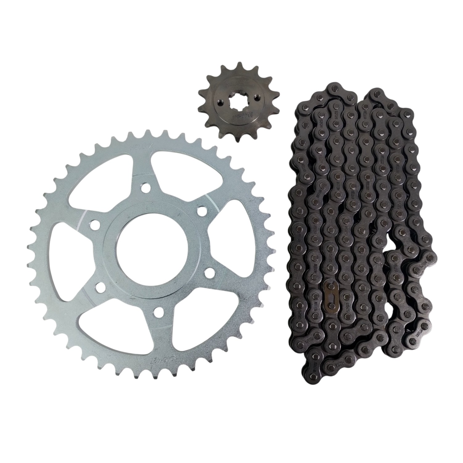 Kit Piñon Y Corona Con Cadena Moto Hellux Ktm Duke 200 Piñon 14 Corona 42 Cadena 520h 118 Eslabones Plateado