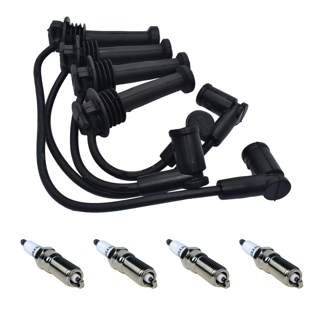 Kit Cables Y Bujias Hellux Ford Ecosport 1.5 16v 1.6 16v Fiesta 1.6 16v Focus 2 1.6 16v Focus 3 2.0 16v Ka 1.5 16v Negro