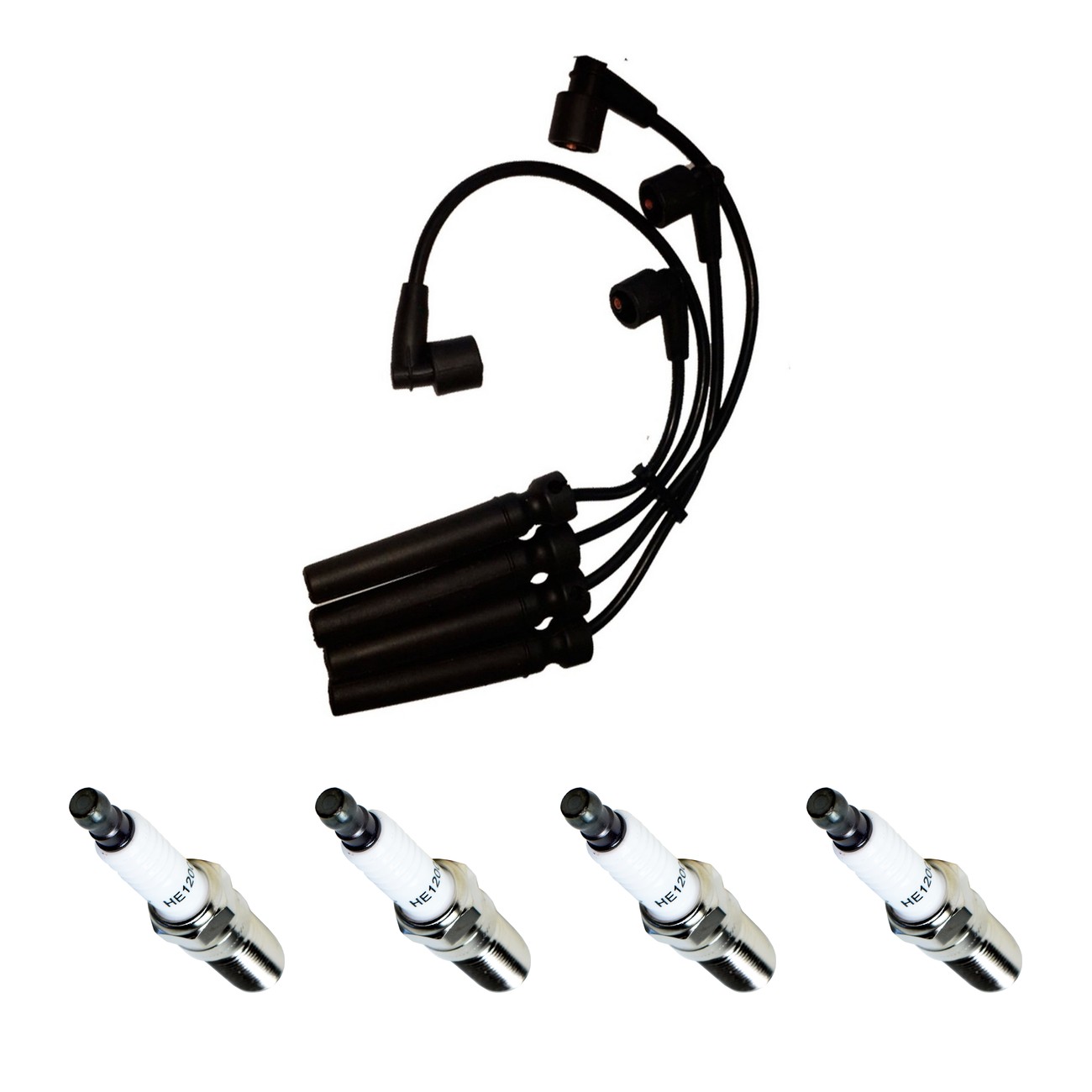Kit Cables Y Bujias Hellux Chevrolet Aveo 1.6 16v Negro