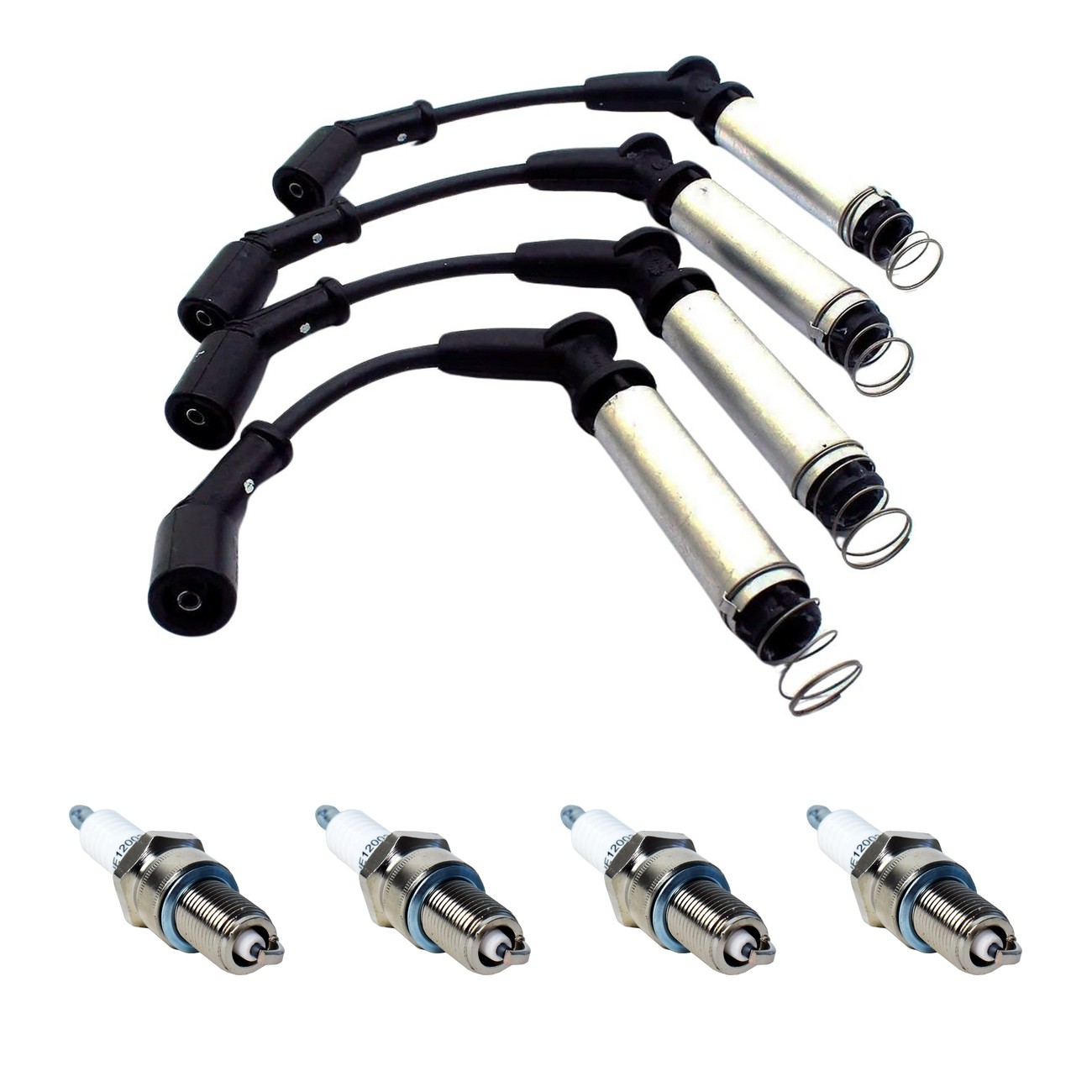 Kit Cables Y Bujias Hellux Chevrolet Onix 1.4 8v Prisma 2 1.4 8v Negro