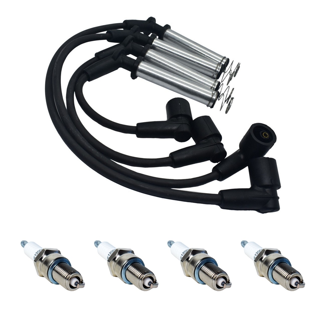 Kit Cables Y Bujias Hellux Chevrolet Prisma 1.4 8v Spin 1.8 8v Negro