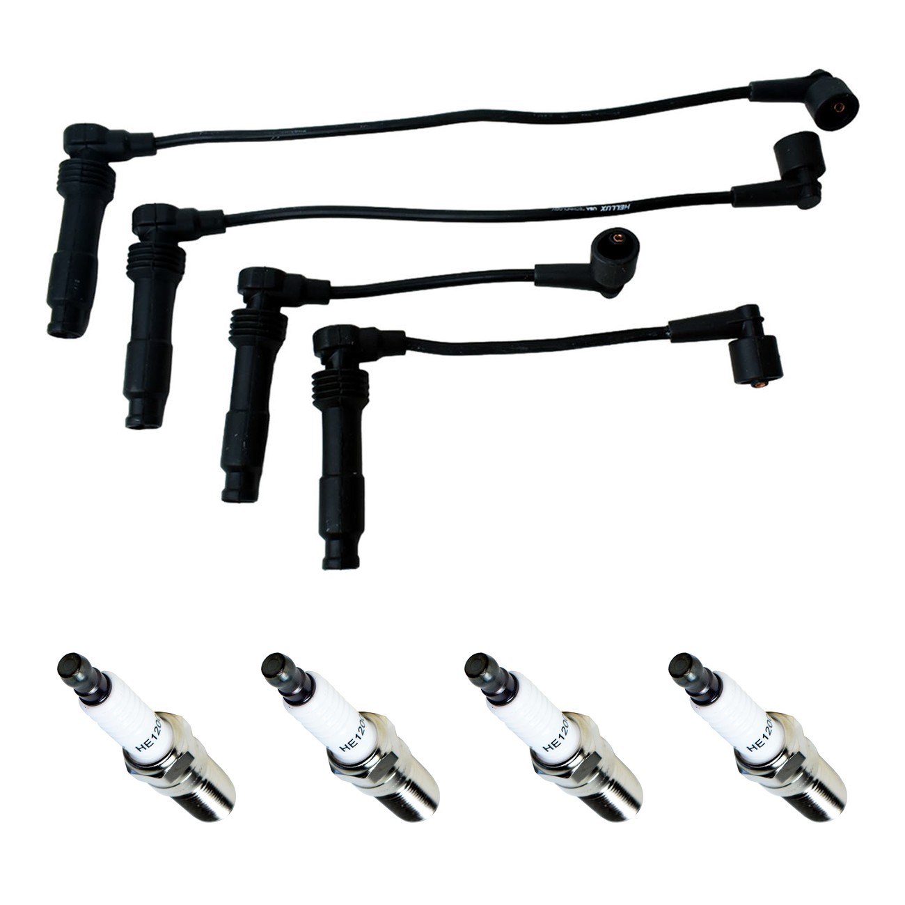 Kit Cables Y Bujias Hellux Chevrolet Astra 2.0 16v 2.4 16v Vectra 2.0 16v 2.2 16v 2.4 16v Zafira 2.0 16v Gris