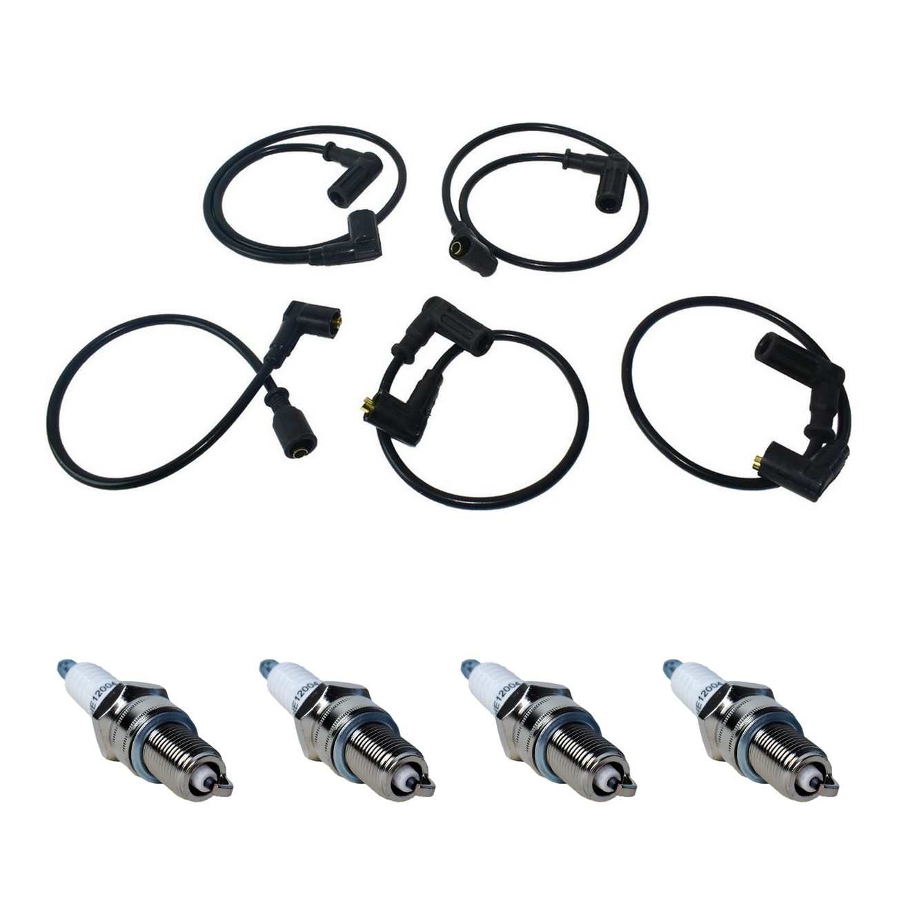 Kit Cables Y Bujias Hellux Fiat Duna 1.4 Uno 1.4 Negro