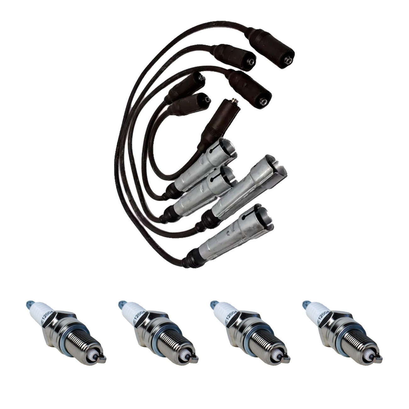Kit Cables Y Bujias Hellux Volkswagen Gol 1.6 1.6 8v Gol Power 1.6 8v Saveiro 1.6 1.6 8v Negro