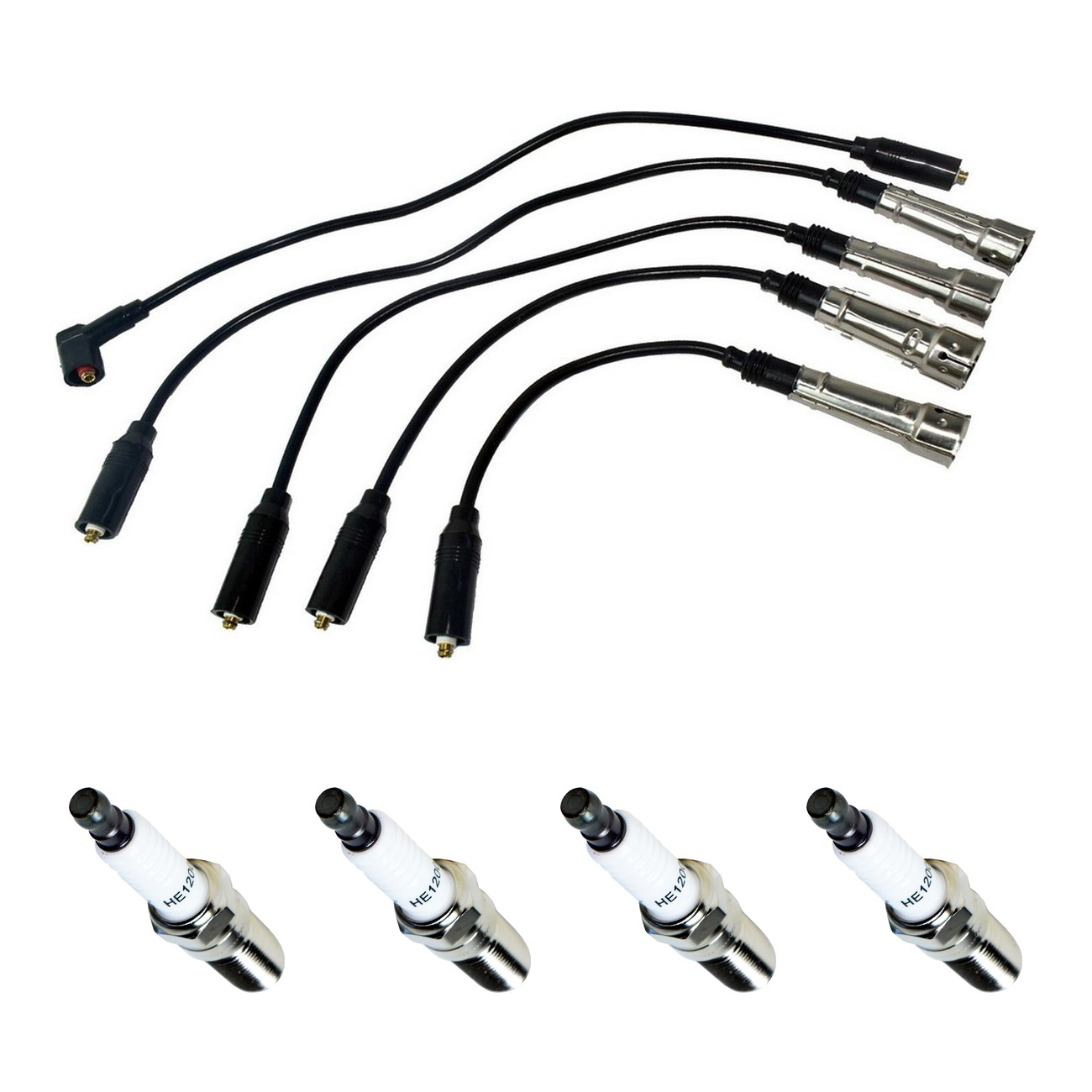 Kit Cables Y Bujias Hellux Volkswagen Caddy 1.6 8v Negro