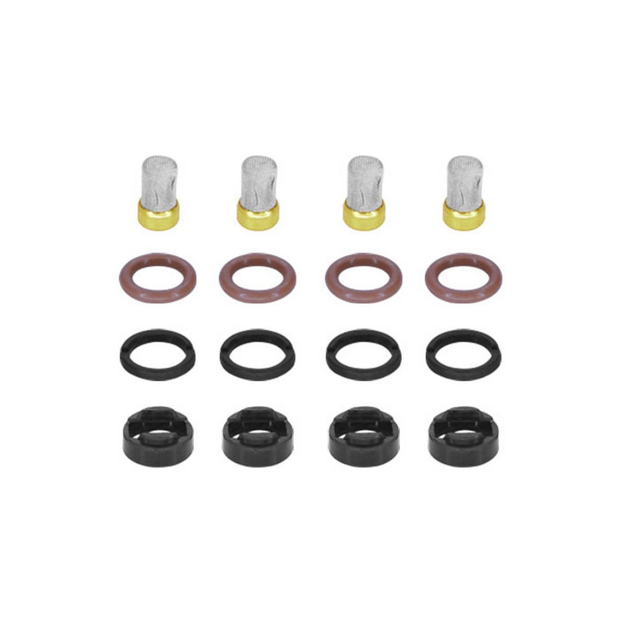 Kit Filtros Orings Inyector 4 Filtros 6.00x10.50 4 Orings 7.50x2.00 4 Anillos 7.45x1.50 Ds Toyota Corolla 1.8 2.0 Etios 1.3 1.5 Yaris 1.3 1.5