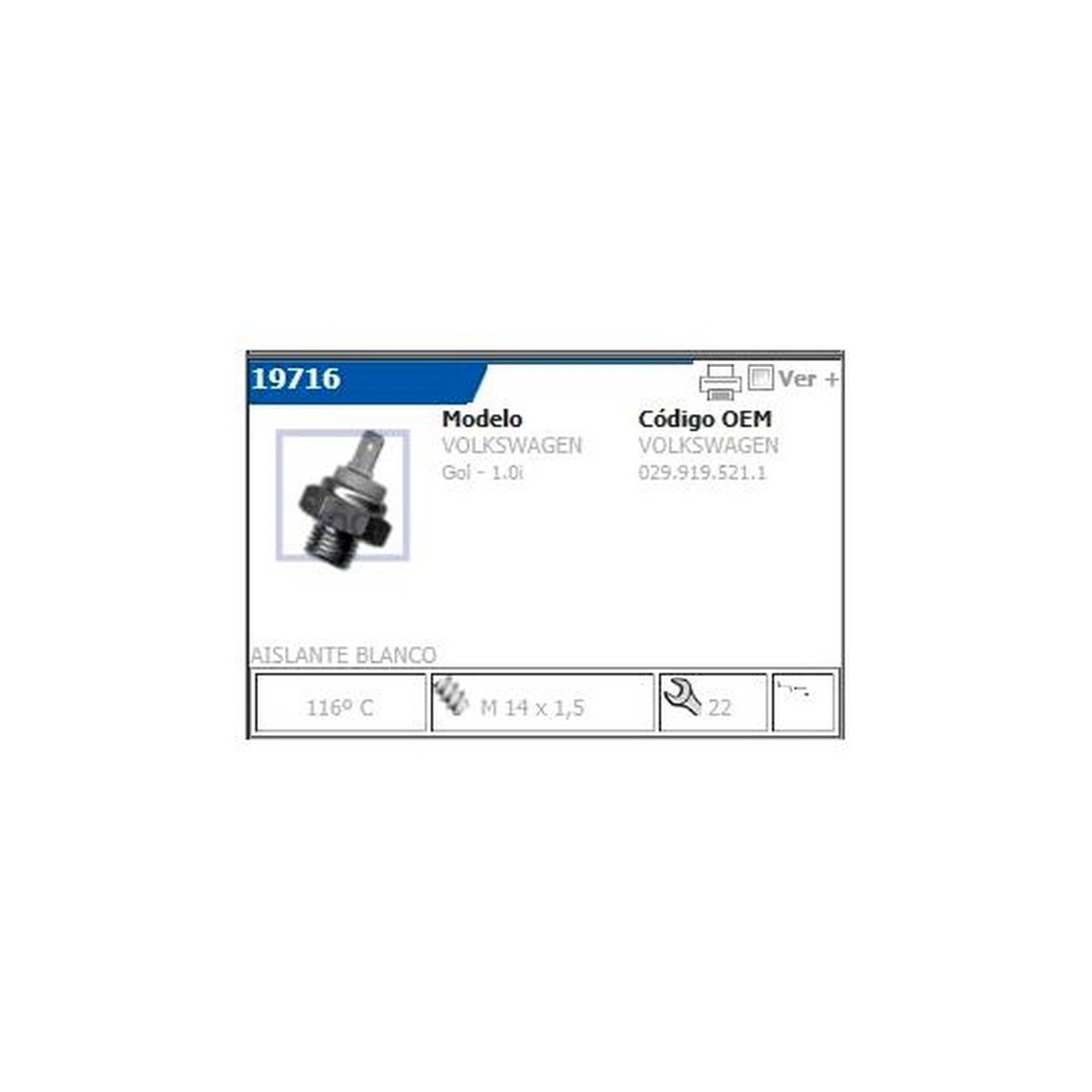 Bulbo De Temperatura Critica Md Volkswagen Gol 1000