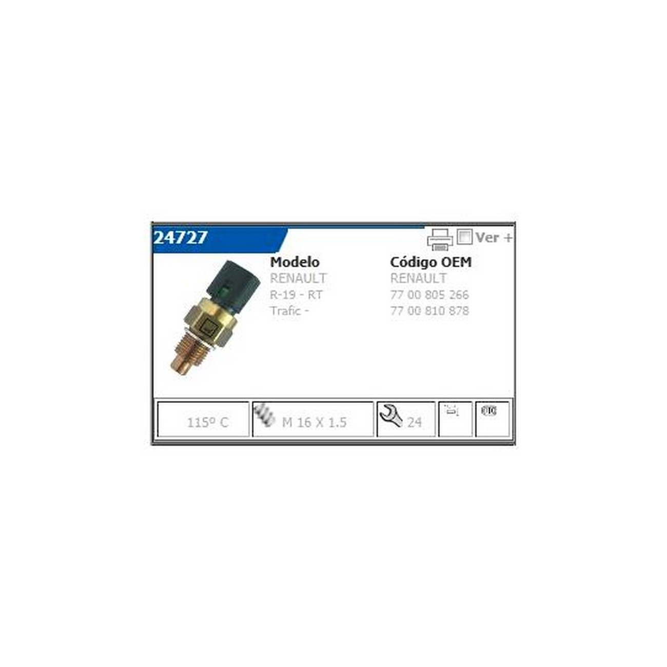 Bulbo Sensor De Temperatura Agua Doble Renault Master 2.5