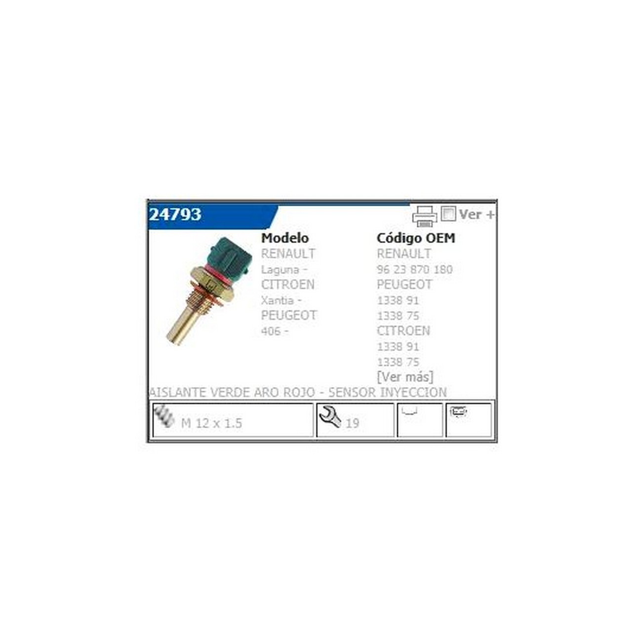 Sensor Temperatura De Agua Renault Laguna 3.0 24v