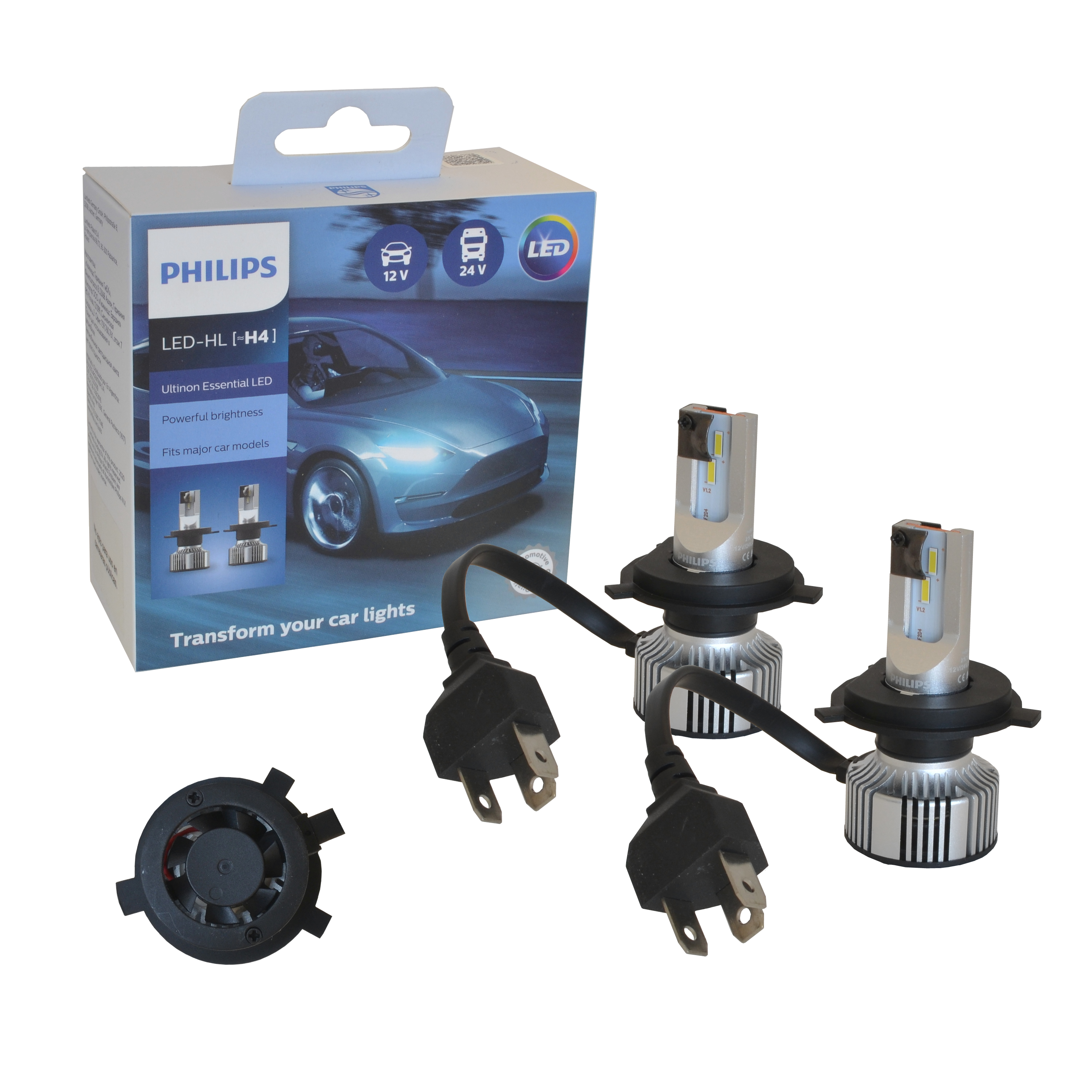 Kit 2 Lamparas Led Philips Ultinon Essential H4 12v 24v H4 Blanco Frío