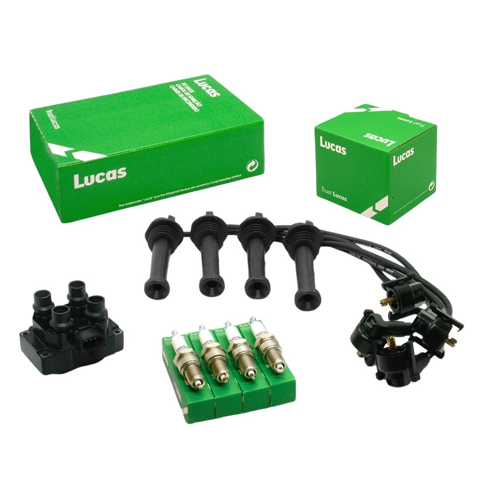 Kit Cables + Bujias + Bobina Lucas Ford Escort 1.8 16v Zetec