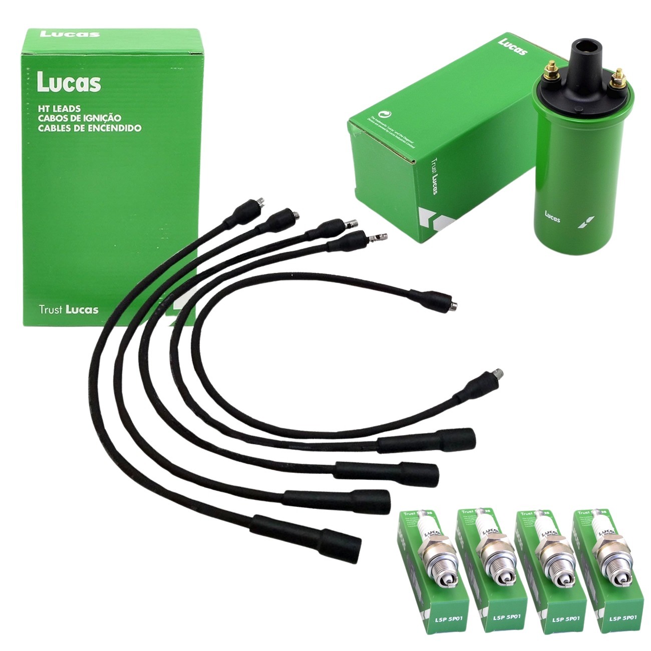 Kit De Bobina Mas Cables Mas Bujias Para Renault 12