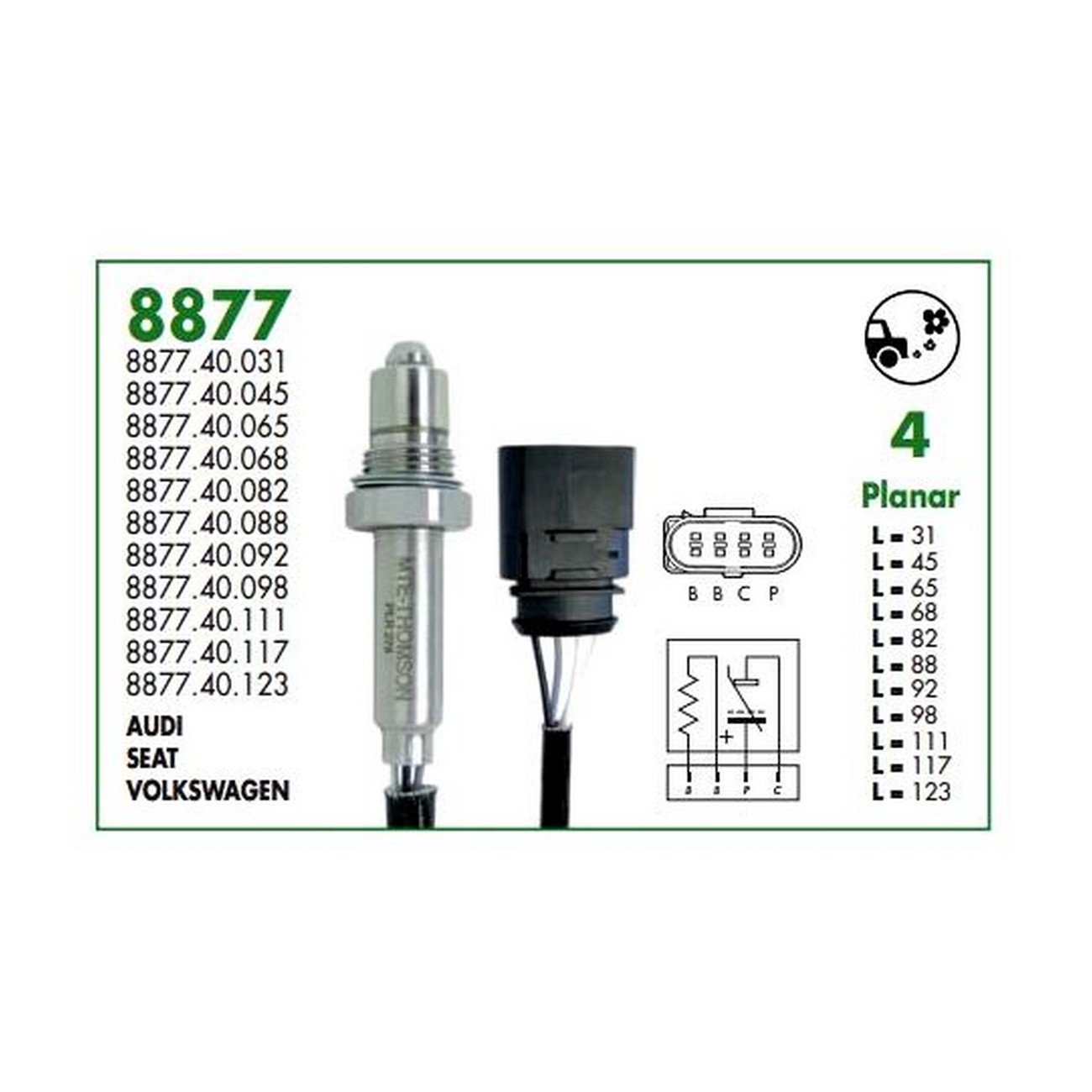 Sonda Lambda Thomson Audi A3 1.6 Volkswagen Golf4 1.6