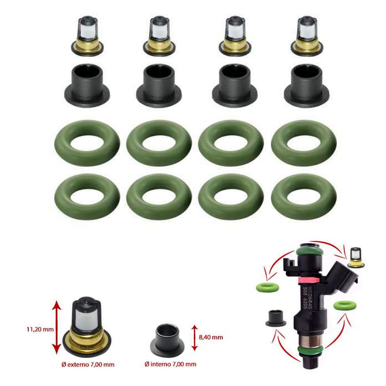 Kit Oring Filtros Inyectores Nissan Tiida Versa Sentra